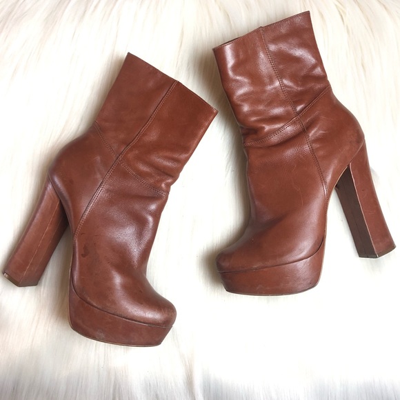 Steven By Steve Madden Shoes - STEVEN by Steve Madden Cognac Platform Boots